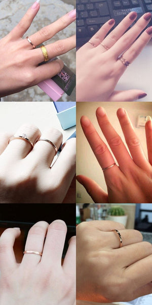Titanium Steel Rose Gold Color Anti-Allergy Smooth Couple Wedding Ring - SolaceConnect.com