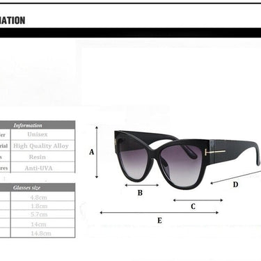 Tom High Fashion Gradient Points Cat Eye Women's Anti-Reflective Sunglasses  -  GeraldBlack.com