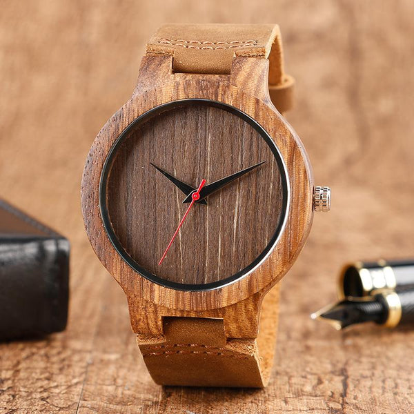 Top Gift Item Men's Analog Simple Bamboo Hand-Made Wooden Wrist Watch - SolaceConnect.com