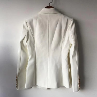 Top Quality Double Breasted Fashion Blazer with Metal Buttons for Women - SolaceConnect.com