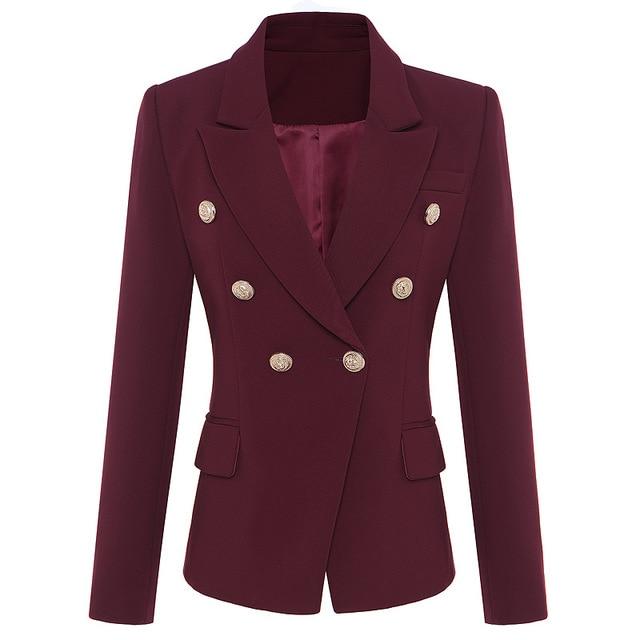 Top Quality Double Breasted Fashion Blazer with Metal Buttons for Women  -  GeraldBlack.com