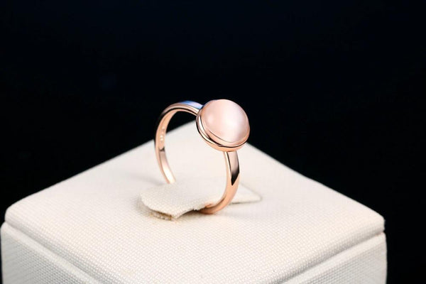 Top Quality Rose Gold Color Concise Cat's Eye Austrian Crystals Ring - SolaceConnect.com