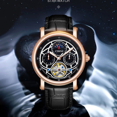 Tourbillon Skeleton Men Luxury Automatic Mechanical Wristwatches 42mm Star Dial Sapphire Crystal Waterproof Watch  -  GeraldBlack.com