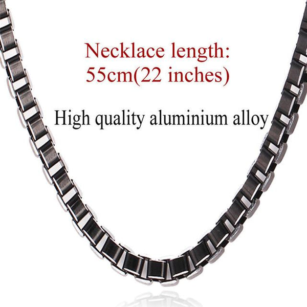 Trendy Cool Black Collar Box Alloy Link Chain 3mm 6mm Necklace for Men - SolaceConnect.com