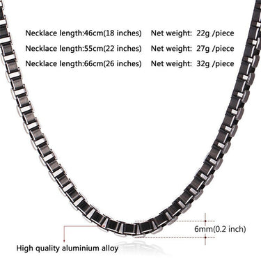 Trendy Cool Black Collar Box Alloy Link Chain 3mm 6mm Necklace for Men  -  GeraldBlack.com