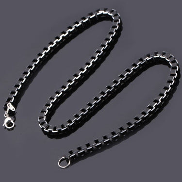 Trendy Cool Black Collar Box Alloy Link Chain 3mm 6mm Necklace for Men  -  GeraldBlack.com