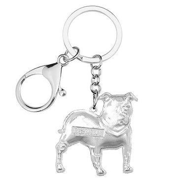 Trendy Cute Enamel Boston Terrier Pit Bull Dog Unisex Key Chain Jewelry - SolaceConnect.com