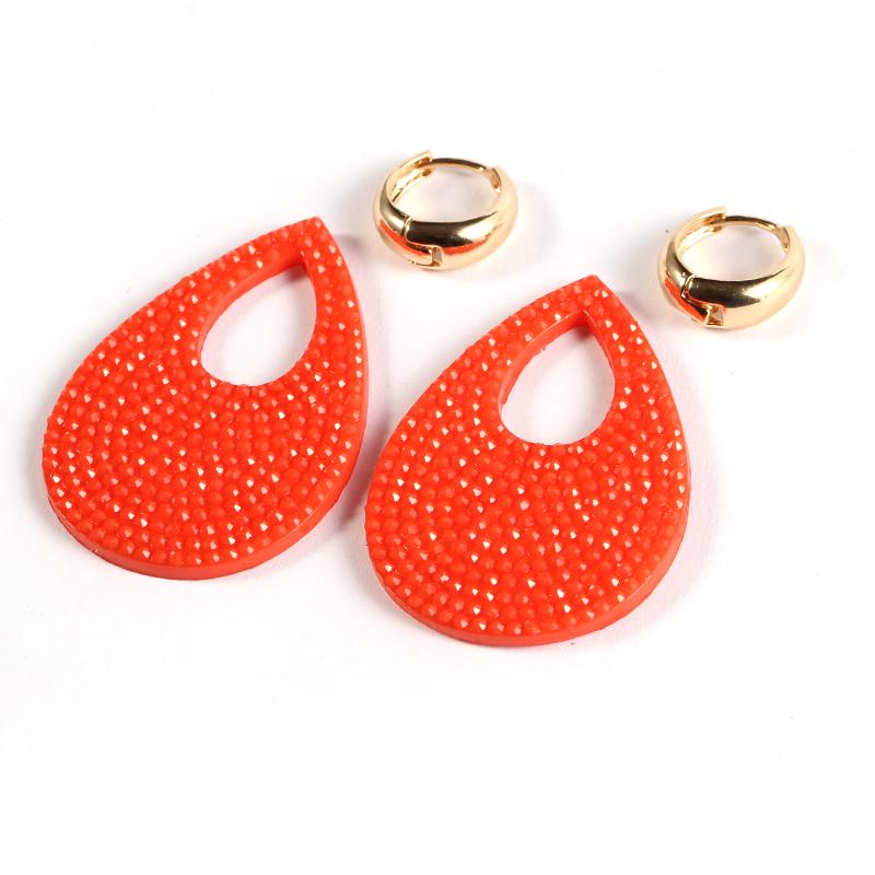 Trendy Fashion Copper with Resin Big Water Drop Earrings for Woman  -  GeraldBlack.com