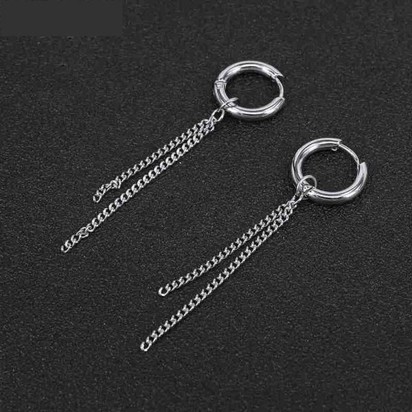 Trendy Stainless Steel Cross-Shaped BTS Fashion Hoop Earrings - SolaceConnect.com