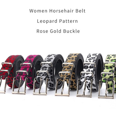 Trendy Women's Horsehair with Leopard Pattern Cummerbund Waist Belt  -  GeraldBlack.com