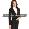 Two-Piece Formal Office Pant Suit for Women Contrast Color Autumn Work Wear - SolaceConnect.com