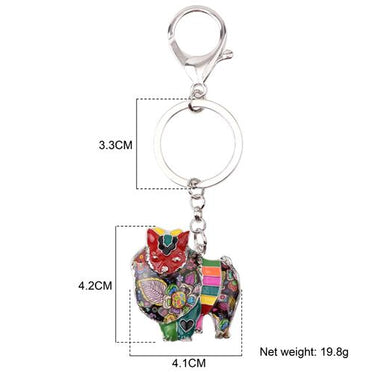 Unique Enamel Pomerania Dog Animal Pendant Souvenir Key Holder Jewelry - SolaceConnect.com