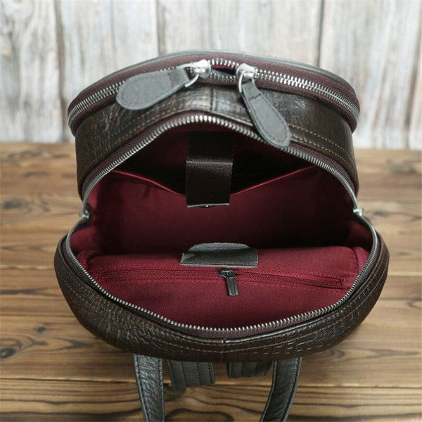 Unique Highend Vintage Genuine Leather Women's Backpack Female Girl Lady Travel Bag M002 - SolaceConnect.com