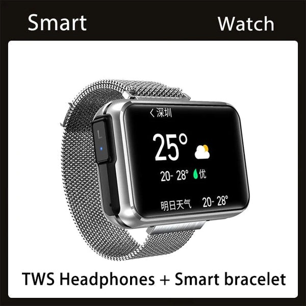 Unisex 2 In 1 Heart Rate Blood Pressure Full Touch Bluetooth Call Smart Watch  -  GeraldBlack.com