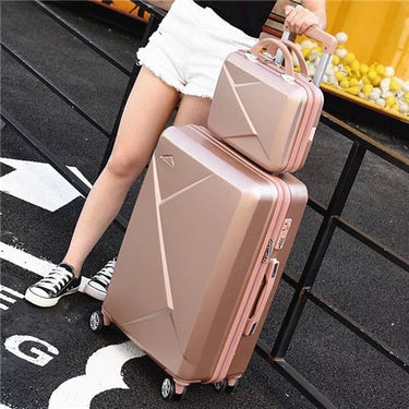 Unisex 2 Pcs 20 22 24 26 28 Inches ABS Rolling Luggage Suitcase  -  GeraldBlack.com