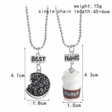 Unisex 2 Pieces Set of Mini Oreo Biscuits and Coffee Pendant Necklace - SolaceConnect.com