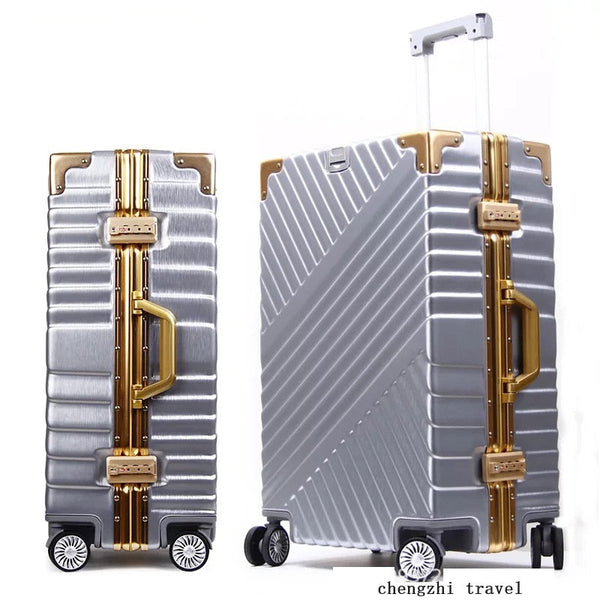 Unisex 20 24 26 29 Inch Aluminium Frame Business Trolley Suitcases  -  GeraldBlack.com