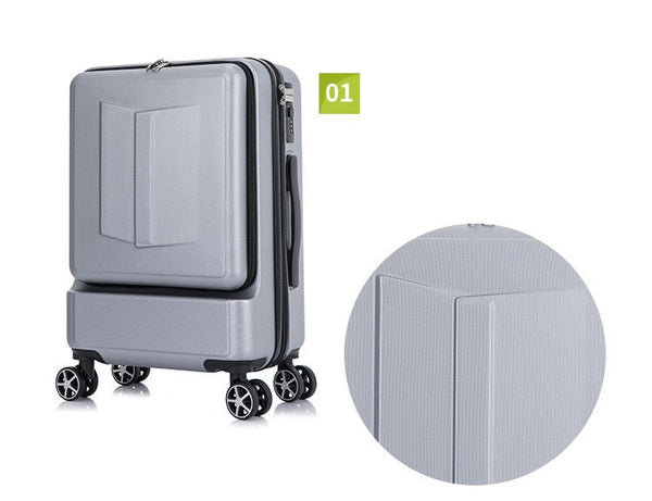 Unisex 20 and 24 Inch Rolling Luggage Front Opening Business Suitcase  -  GeraldBlack.com