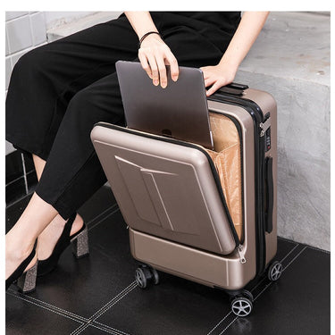 Unisex 20 and 24 Inch Rolling Luggage Front Opening Business Suitcase  -  GeraldBlack.com