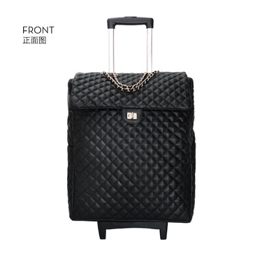 Unisex 20 Inch Retro Leather Carry On Luggage Cabin Suitcase with Wheels  -  GeraldBlack.com