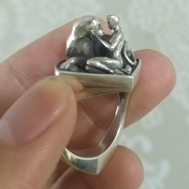 Unisex 925 Sterling Silver Customized Beauty and the Beast Vintage Ring - SolaceConnect.com