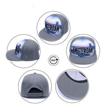 Unisex Adjustable Letter Swag Grey Flat Brim Hip Hop Baseball Caps - SolaceConnect.com