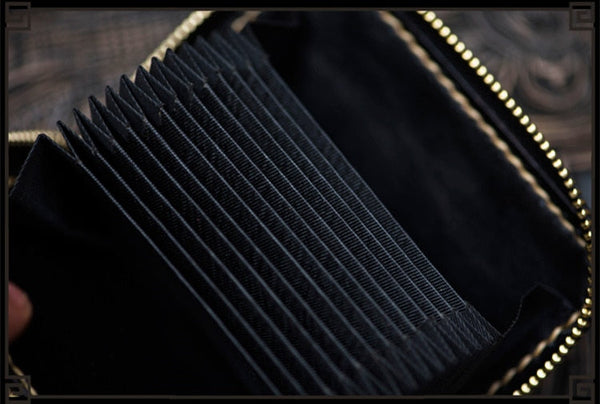 Unisex Animal Printed Genuine Leather Card Holder Zipper Wallet  -  GeraldBlack.com