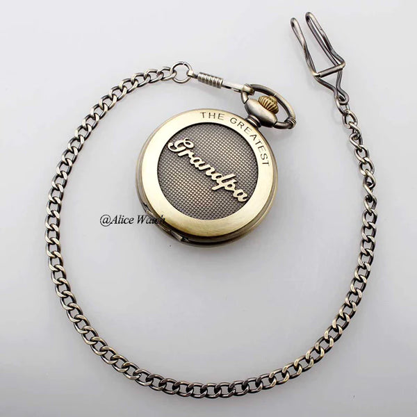 Unisex Antique Silver Gold Quartz Movement Fob Watch With Chain  -  GeraldBlack.com