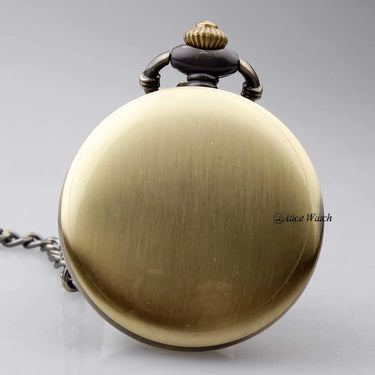 Unisex Antique Silver Gold Quartz Movement Fob Watch With Chain  -  GeraldBlack.com