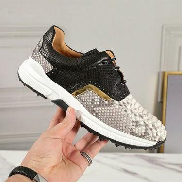 Unisex Authentic Genuine Leather Soft Comfortable Lace-up Sneakers  -  GeraldBlack.com