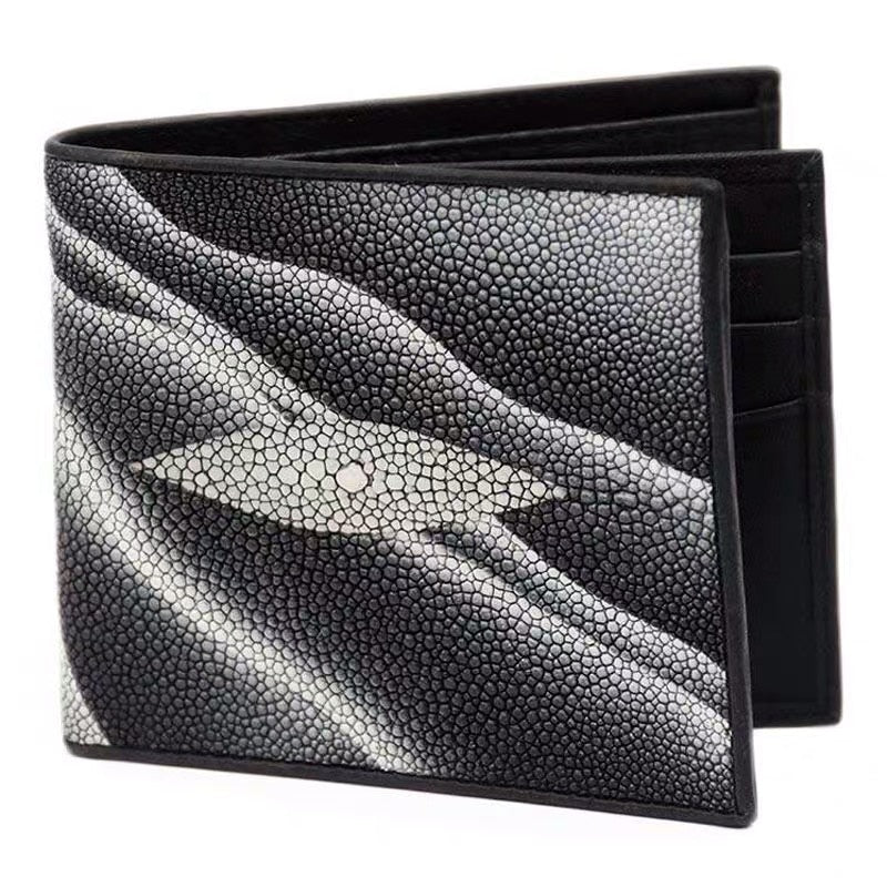 Unisex Authentic Real Stingray Skin Card Holder Short Style Chic Wallet  -  GeraldBlack.com