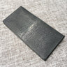 Unisex Authentic Sand Stingray Skin Two-fold Long Thin Clutch Wallet  -  GeraldBlack.com