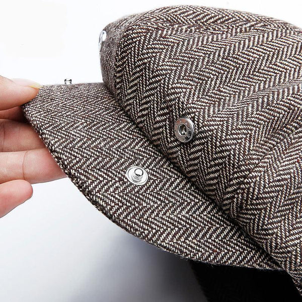 Unisex Autumn Winter Fashion Warm Tweed Octagonal Hat for Detectives - SolaceConnect.com