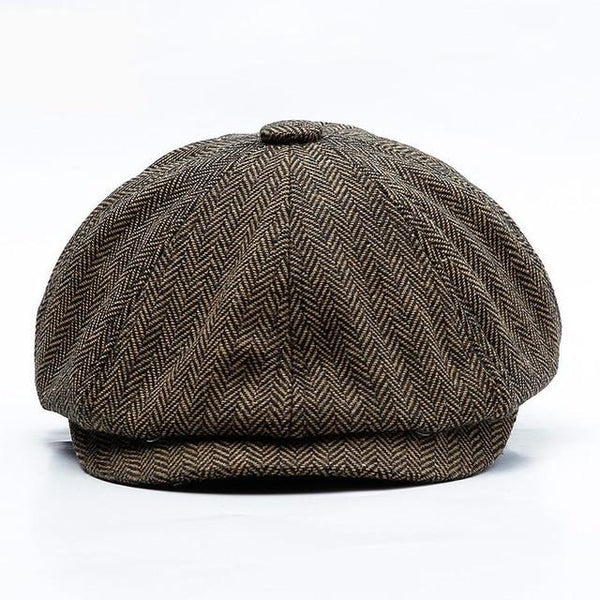 Unisex Autumn Winter Fashion Warm Tweed Octagonal Hat for Detectives - SolaceConnect.com