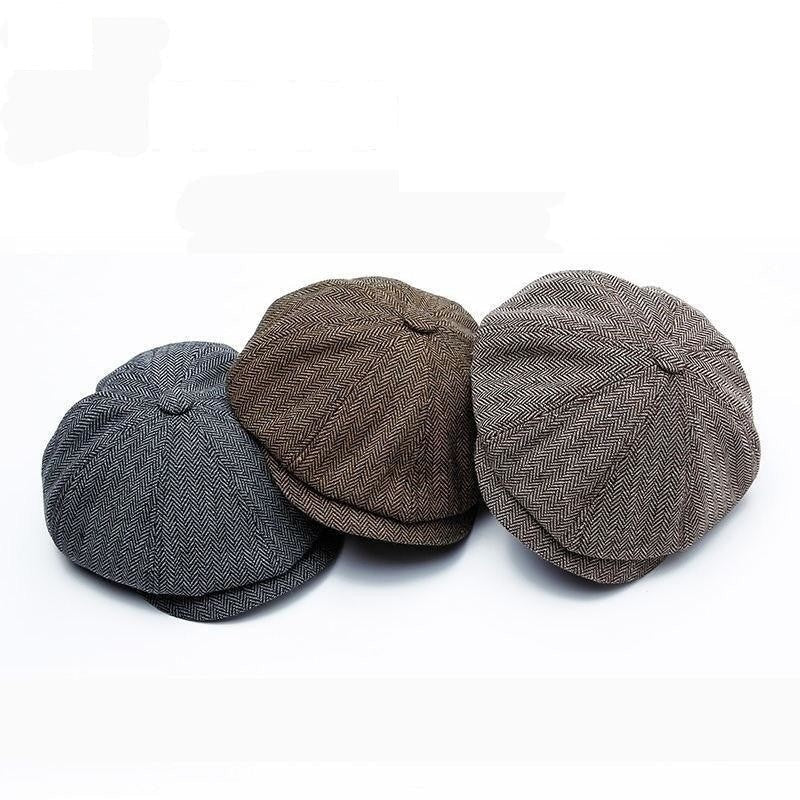 Unisex Autumn Winter Fashion Warm Tweed Octagonal Hat for Detectives  -  GeraldBlack.com