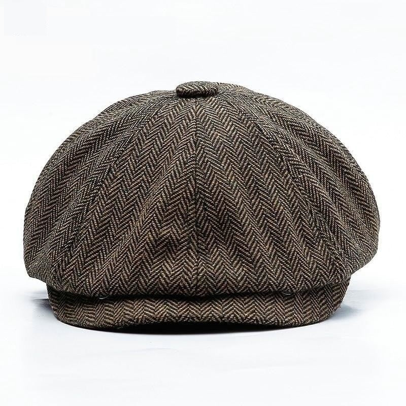 Unisex Autumn Winter Fashion Warm Tweed Octagonal Hat for Detectives  -  GeraldBlack.com