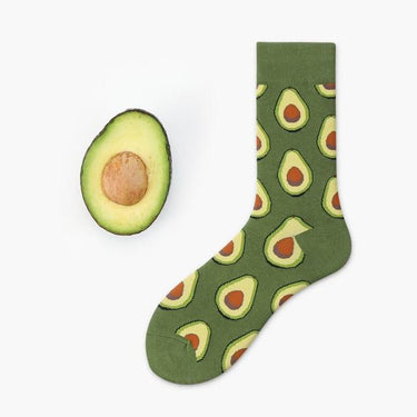 Unisex Avocado Omelette Apple Plant Fruit Food Funny Cotton Winter Socks - SolaceConnect.com