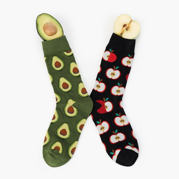 Unisex Avocado Omelette Apple Plant Fruit Food Funny Cotton Winter Socks - SolaceConnect.com