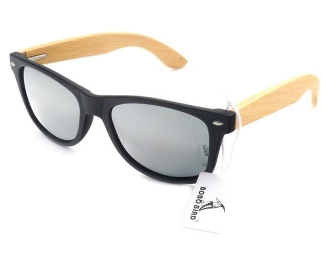Unisex Bamboo Legs Polarized Lens Sun Glasses with Wood Gift Boxes - SolaceConnect.com