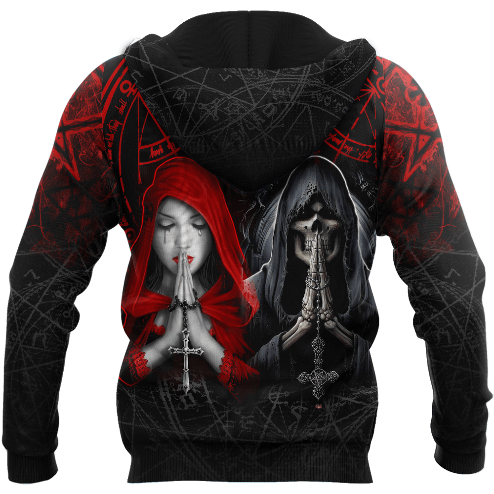 Unisex Beautiful Angel and Demon 3D All Over Printed Sweatshirt Hoodies - SolaceConnect.com