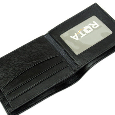 Unisex Black White Color T-shape Designer Genuine Leather Short Wallet  -  GeraldBlack.com
