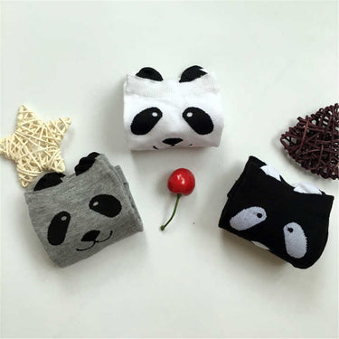 Unisex Black White Gray Cute Funny Cartoon Panda 3D Eared Socks  -  GeraldBlack.com
