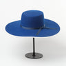 Unisex Blue Color Wool Flat Top Church Bow Knot Fedora Hat  -  GeraldBlack.com