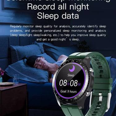 Unisex Bluetooth Call Round Temperature Measurement Smart Watch  -  GeraldBlack.com