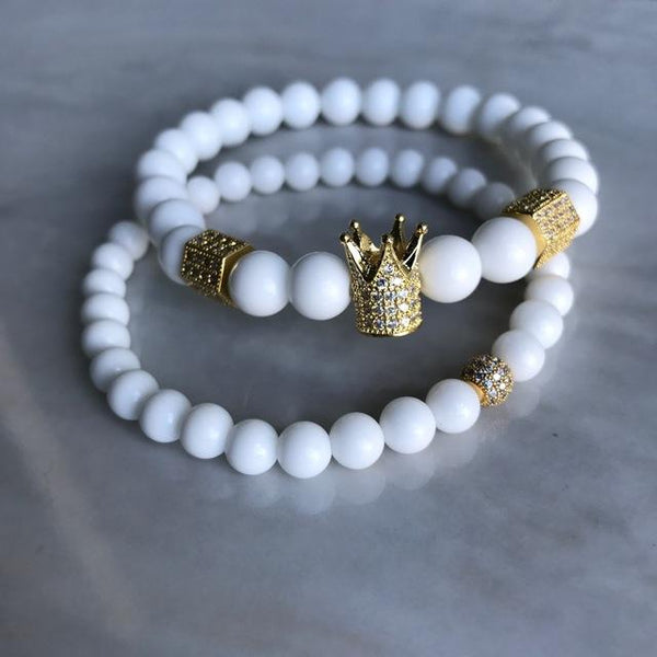 Unisex Bohemian Crown Geometric Natural Beads Buddha Charm Bracelet - SolaceConnect.com