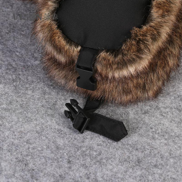 Unisex Bomber Faux Fur Synthetic Leather Russian Ushanka Ear Protection Cap - SolaceConnect.com