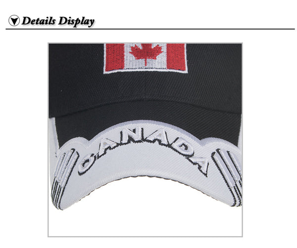 Unisex Canada Maple Leaves Letter Embroidery Adjustable Baseball Hat  -  GeraldBlack.com