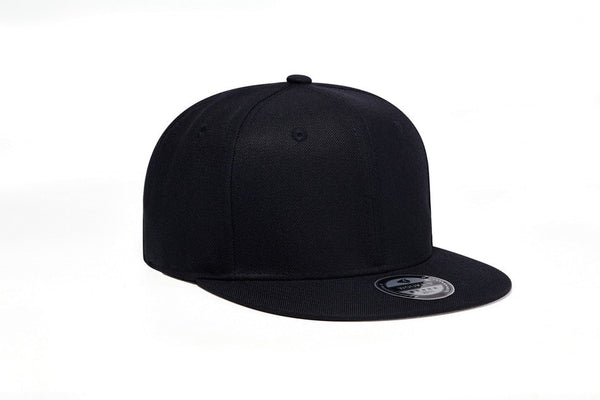 Unisex Cap Flat Peak Hip Hop Snapback Cap  Solid Black Baseball Hat Wool Polyester Flat Bill Casquette  -  GeraldBlack.com