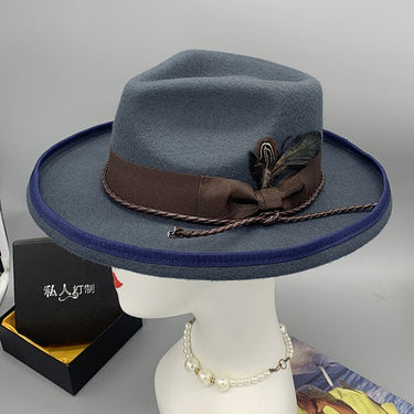 Unisex Casual 100% Wool Felt Winter Fascinator Bowler Hat Fedoras  -  GeraldBlack.com