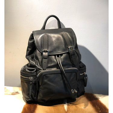 Unisex Casual Genuine Leather Cowhide Soft Travel Computer Backpack  -  GeraldBlack.com